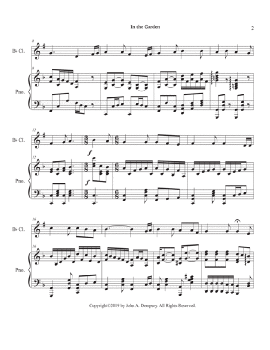 In the Garden (Clarinet and Piano) Clarinet Solo scores gallery preview page 6