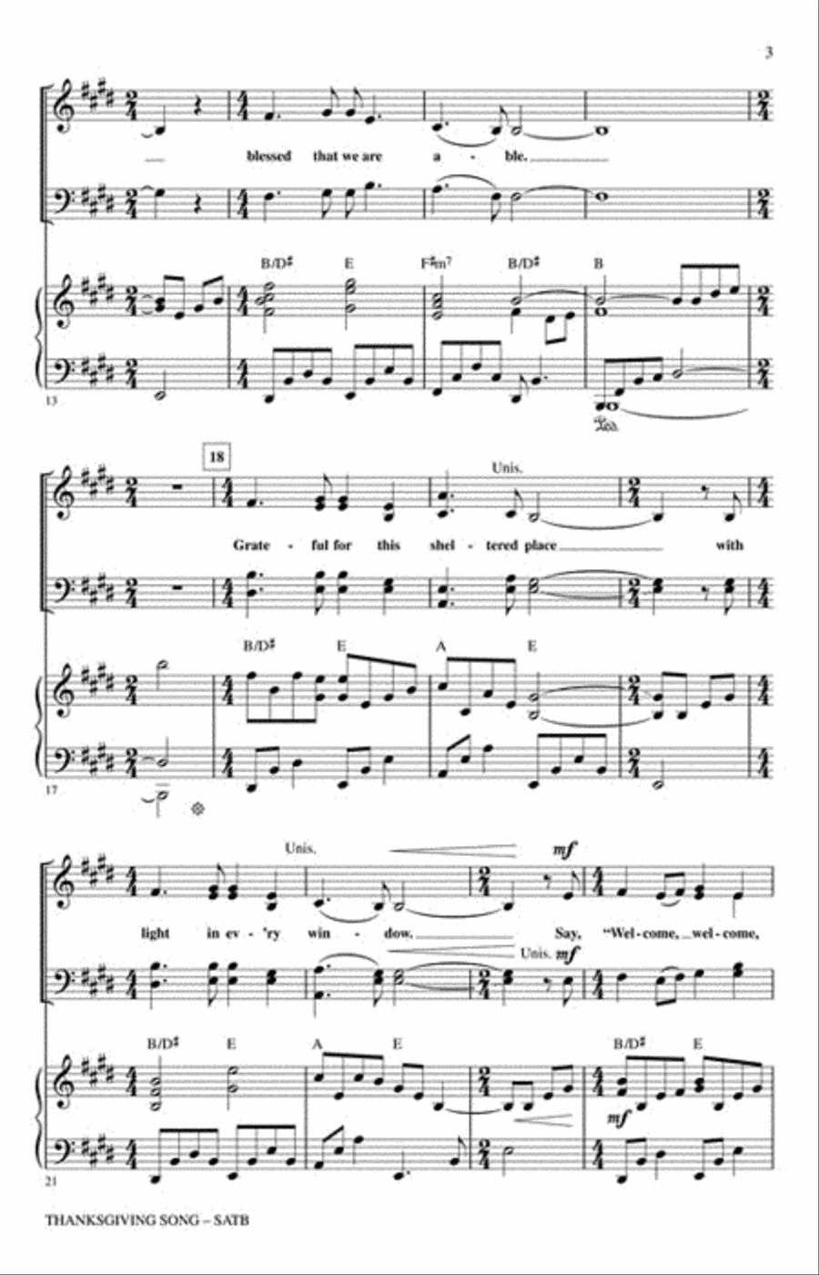 Thanksgiving Song Thanksgiving Song 4-Part scores gallery preview page 3