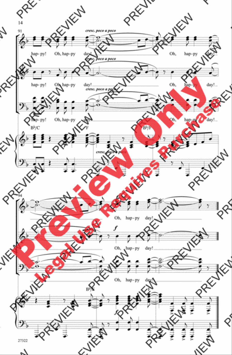 Hallelujah, Get Happy! (A Medley) 4-Part scores gallery preview page 14
