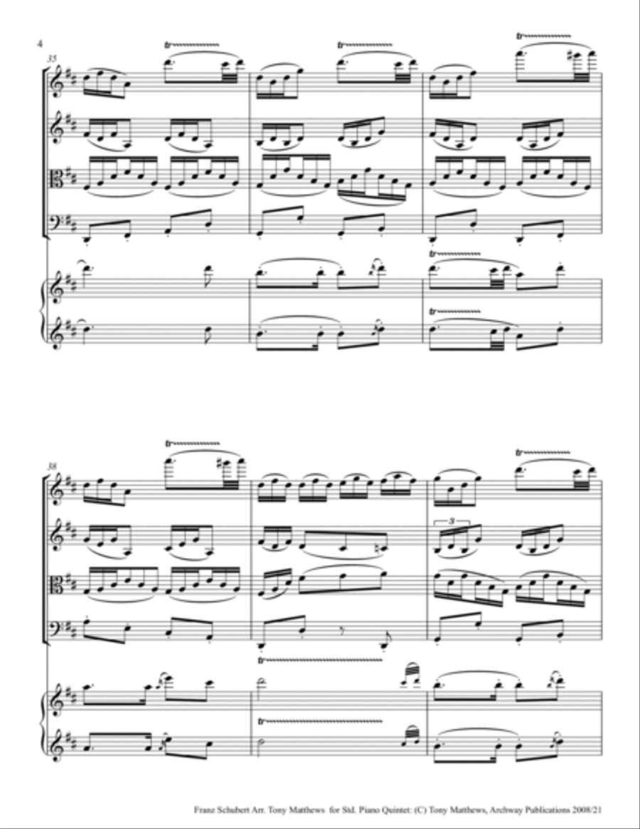 Franz Schubert - Trout Quintet (Full Score) Piano Quintet scores gallery preview page 6