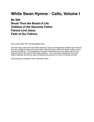 White Swan Hymns - Cello, Volume I