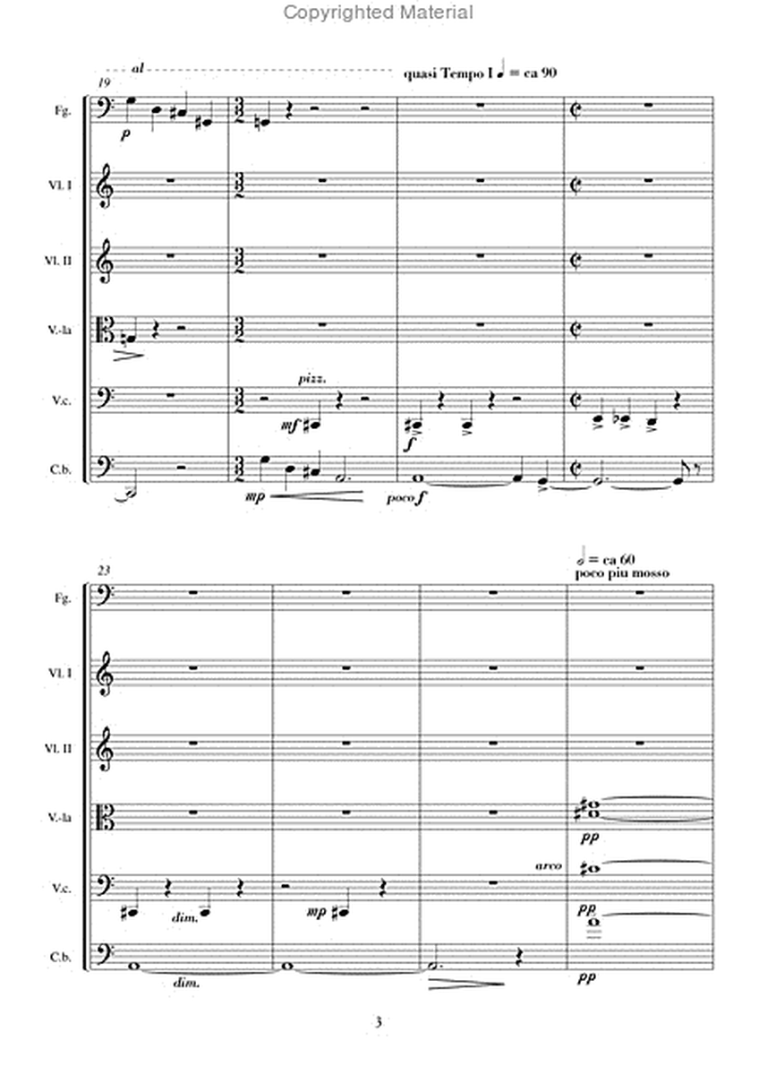 Sextett fur Fagott, zwei Violinen, Viola, Violoncello und Kontrabass (1995)