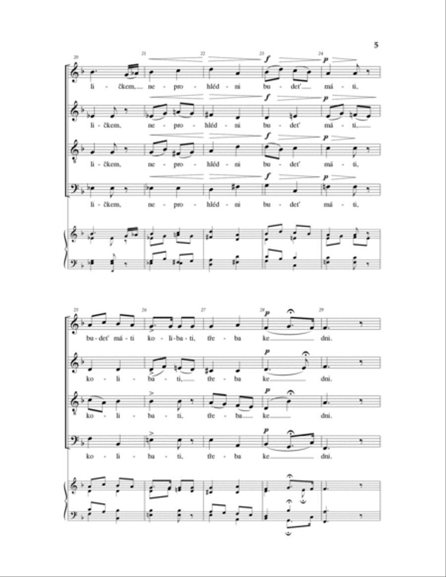 Ukolebavka (Lullaby) 4-Part scores gallery preview page 3