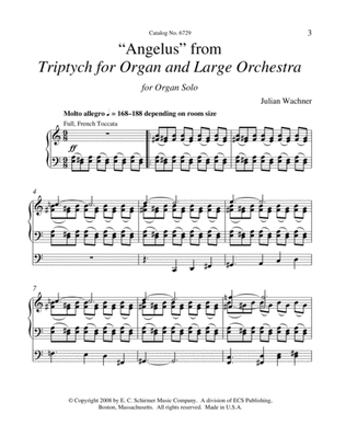 Book cover for Triptych for Organ and Orchestra: Angelus (Downloadable)