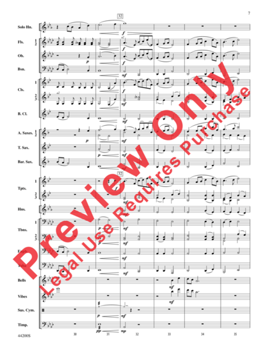 Serenade for Horn and Band Concert Band scores gallery preview page 10
