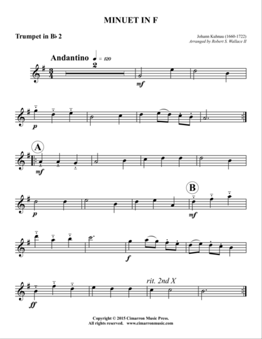 Minuet in F Brass Quintet scores gallery preview page 3