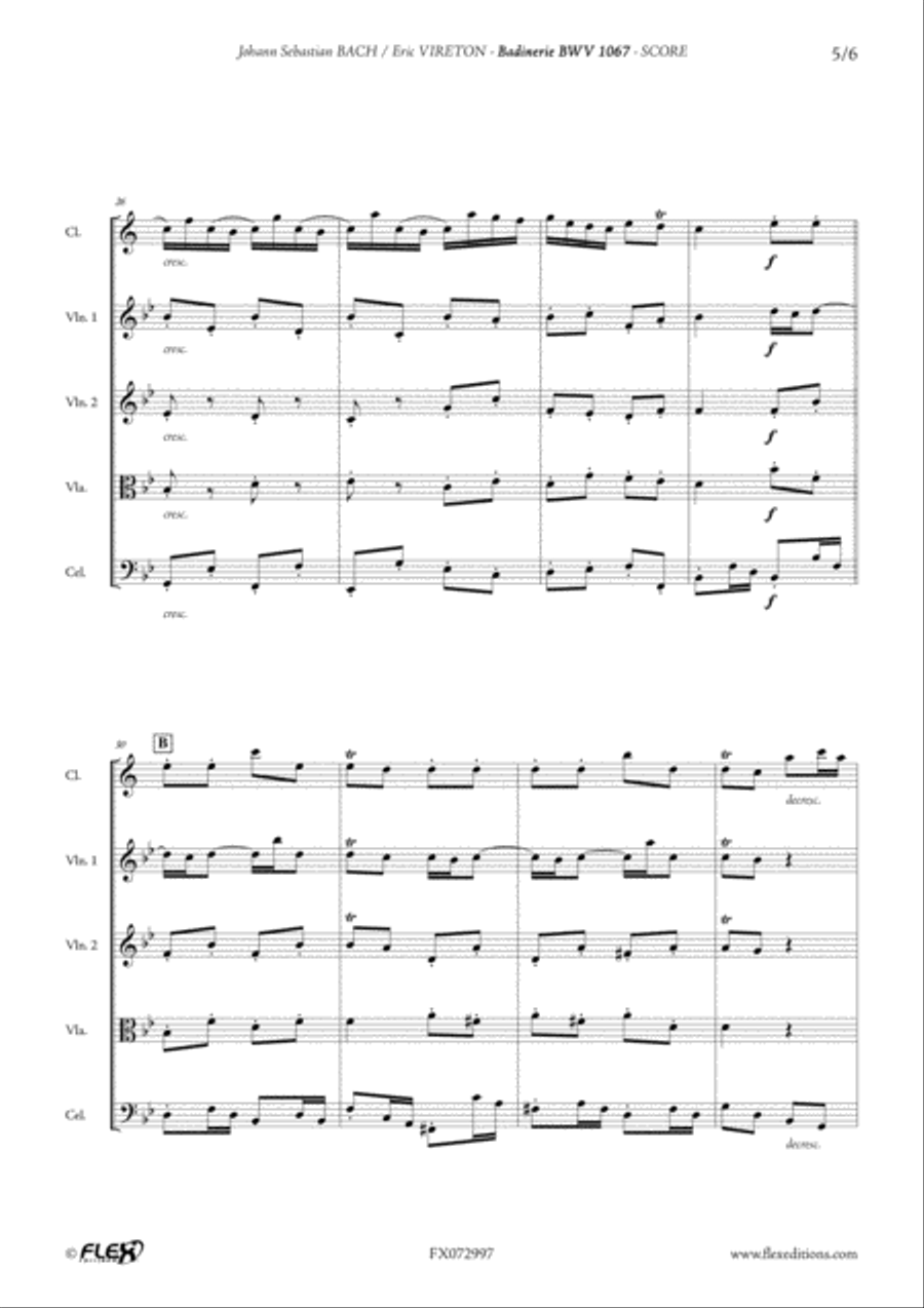 Badinerie BWV 1067 Badinerie BWV 1067 Clarinet scores gallery preview page 5