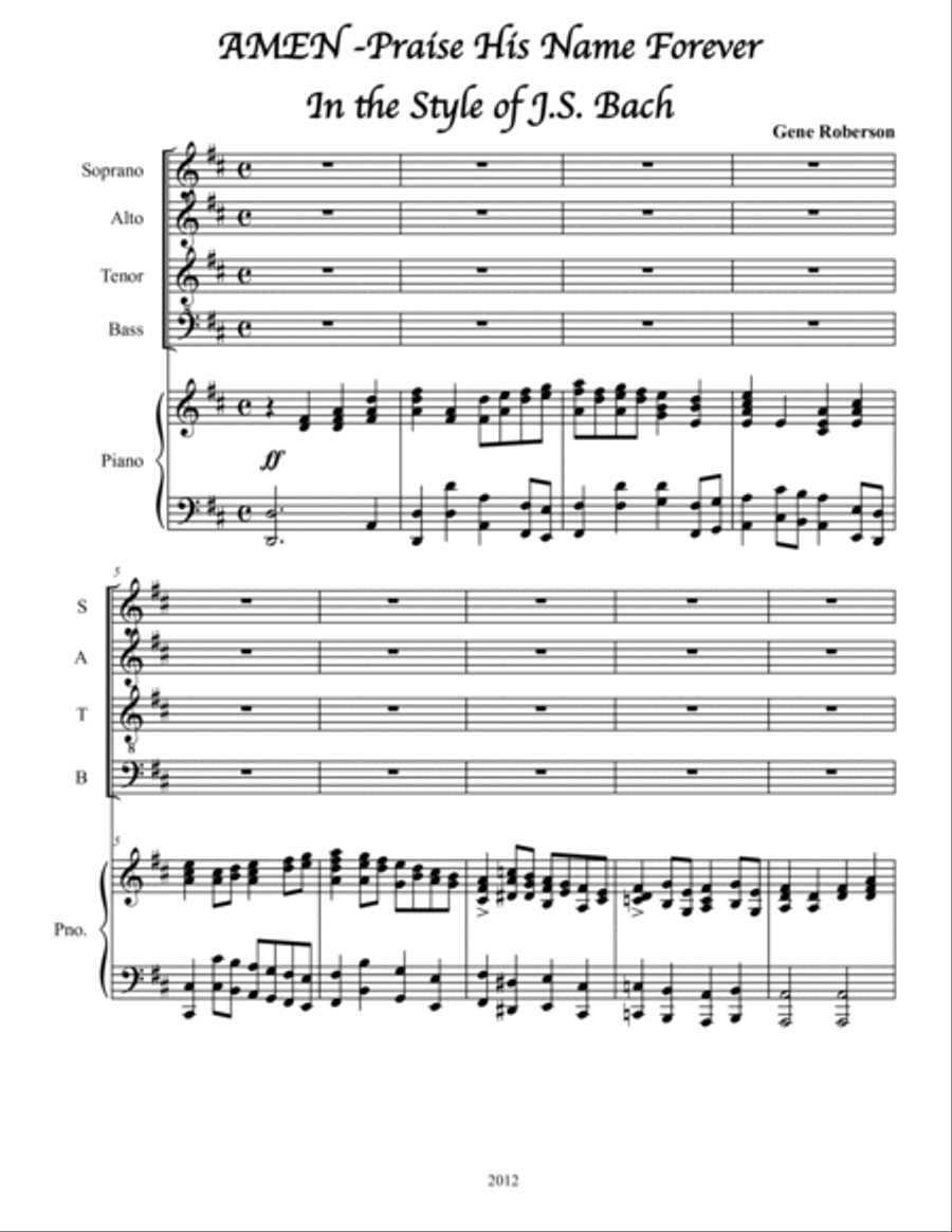 AMEN Praise His Name Forever 4-Part scores gallery preview page 2
