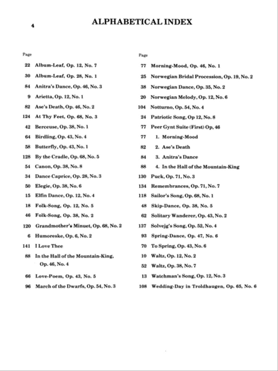 Grieg -- Selected Works for the Piano Piano Solo scores gallery preview page 2