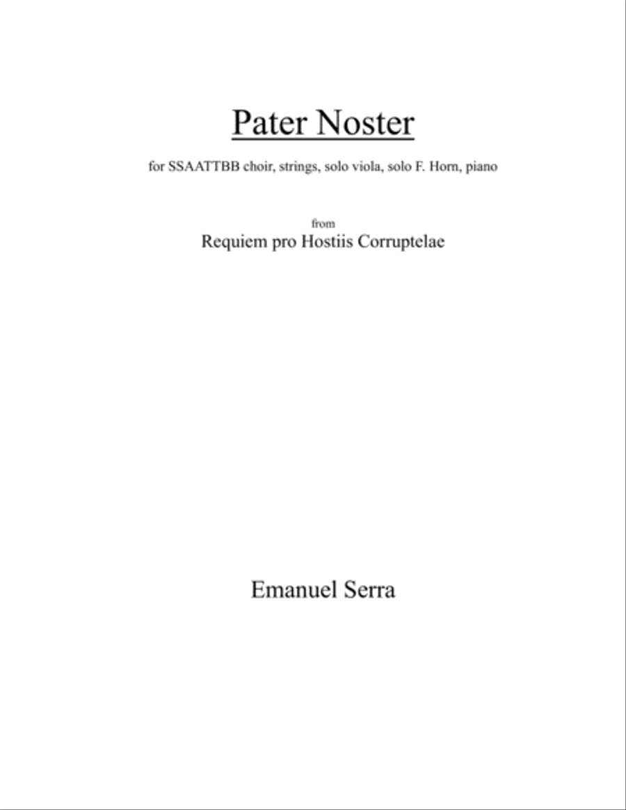 Pater Noster - from Requiem pro Hostiis Corruptelae 4-Part scores gallery preview page 1