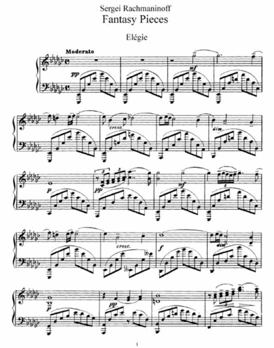Sergei Rachmaninoff - Fantasy Pieces Elégie