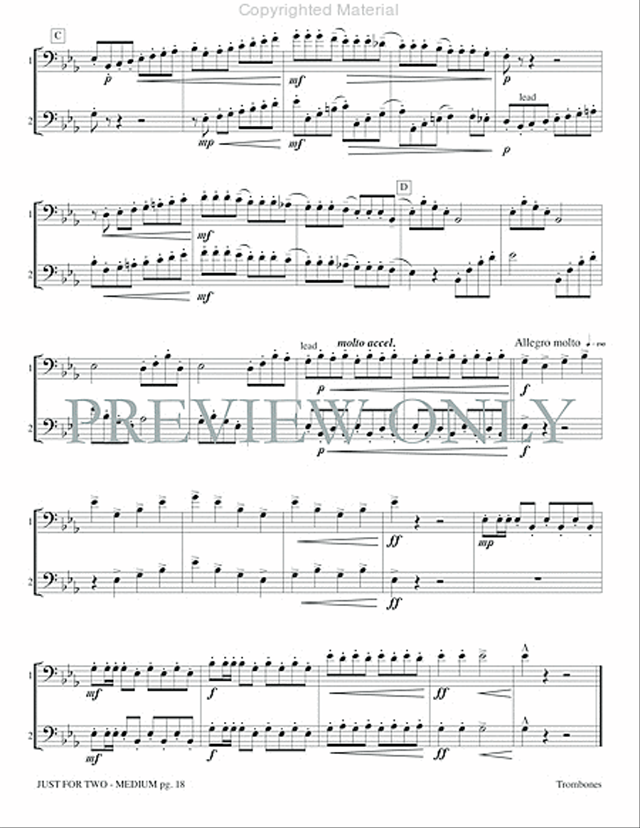 Just for Two Medium Just for Two Medium Trombone Duet scores gallery preview page 20