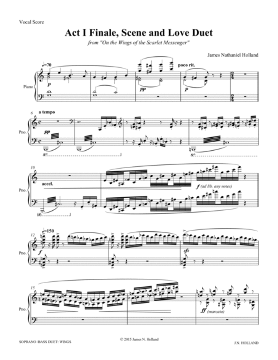 Operatic Scene and Love Duet for Soprano and Bass, Act I Finale from 