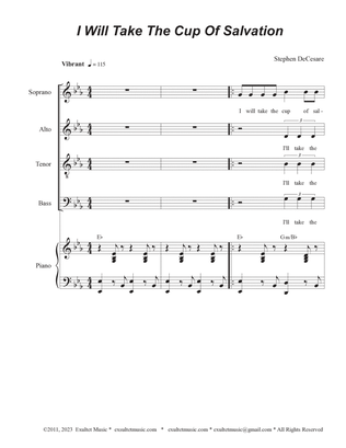 I Will Take The Cup Of Salvation (Vocal Quartet - (SATB)