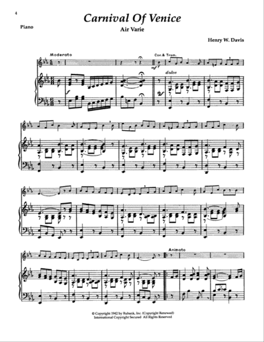 Carnival Of Venice Baritone Horn BC scores gallery preview page 1