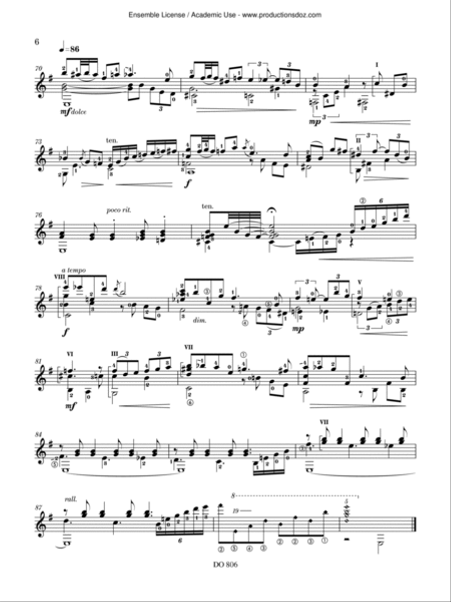 Sandy’s Portrait Classical Guitar scores gallery preview page 6