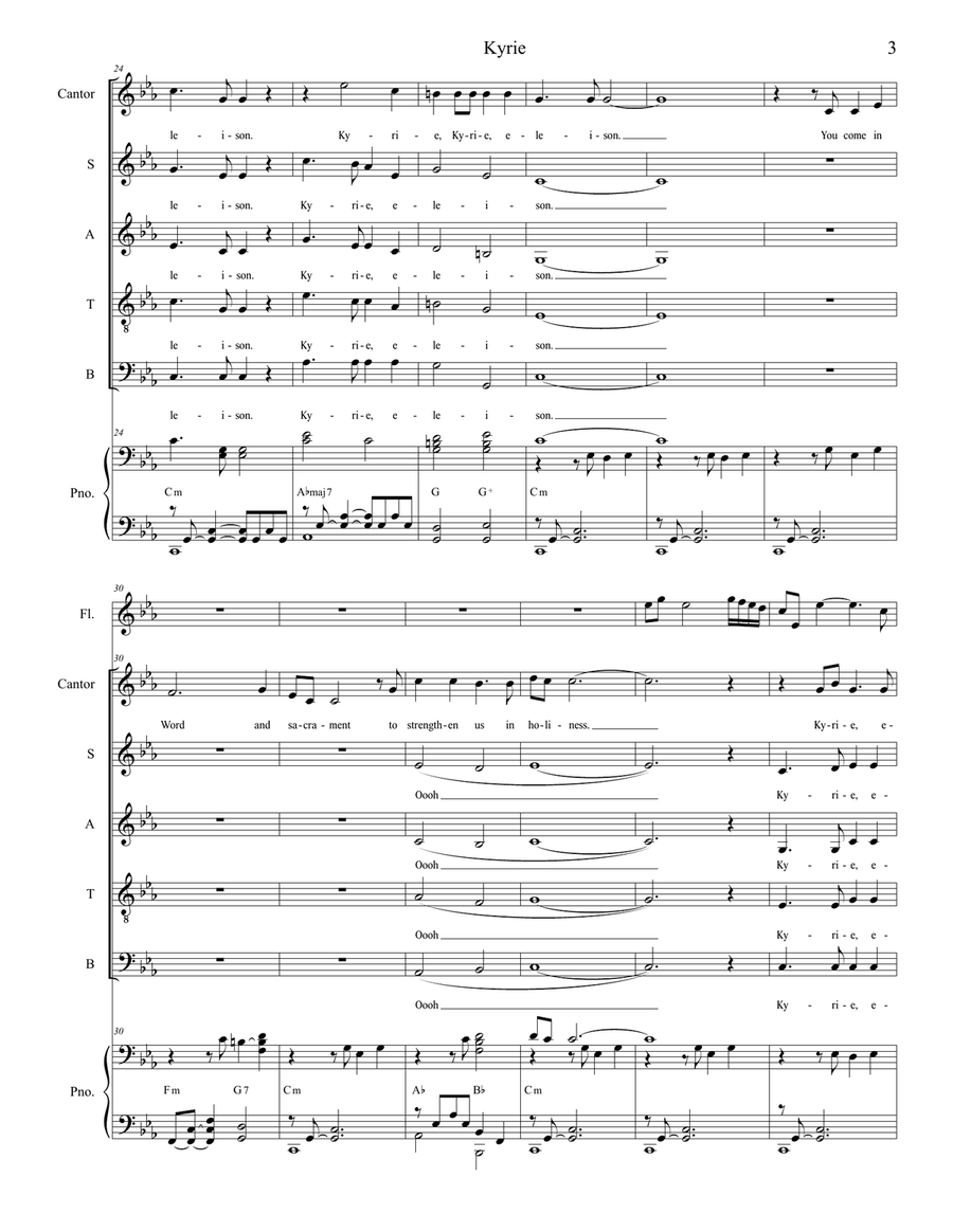 Mass of Saint Raphael (Choir/Vocal Score) 4-Part scores gallery preview page 4