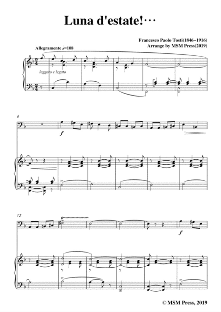 Tosti-Luna d'estate!, for Cello and Piano Piano scores gallery preview page 3
