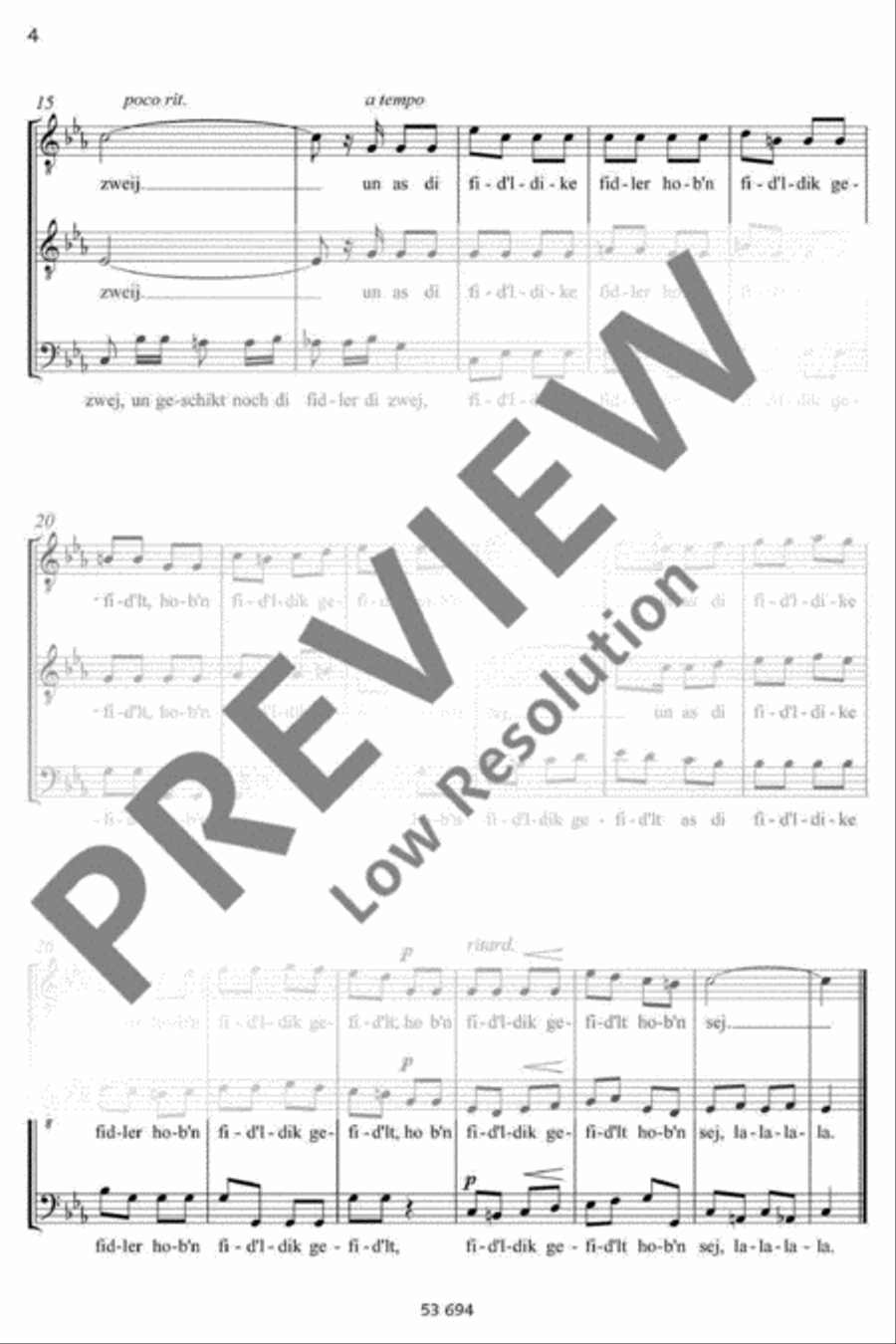 Three Yiddish pieces for male choir TTBB scores gallery preview page 5
