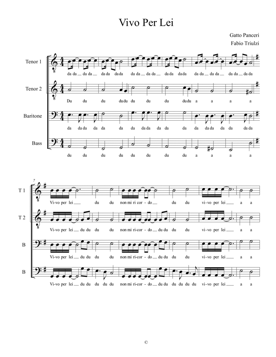 Vivo Per Lei Vivo Per Lei TTBB scores gallery preview page 1