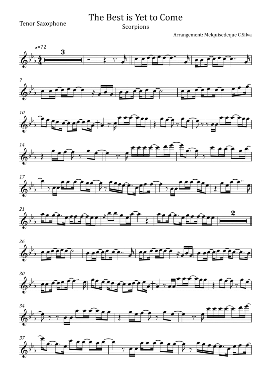 The Best Is Yet To Come The Best Is Yet To Come Tenor Saxophone scores gallery preview page 1
