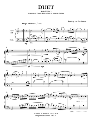 Book cover for Beethoven: Duet WoO 27 No. 2 for French Horn & Cello