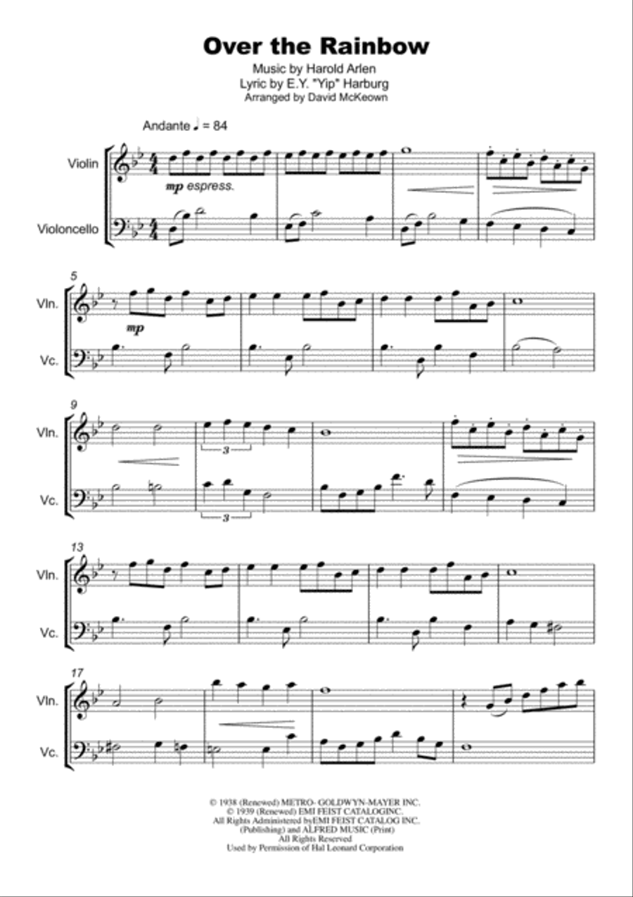Over The Rainbow (from The Wizard Of Oz) String Duet scores gallery preview page 2