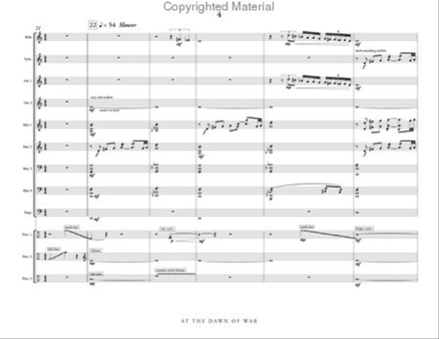 At the Dawn of War Percussion Ensemble scores gallery preview page 5