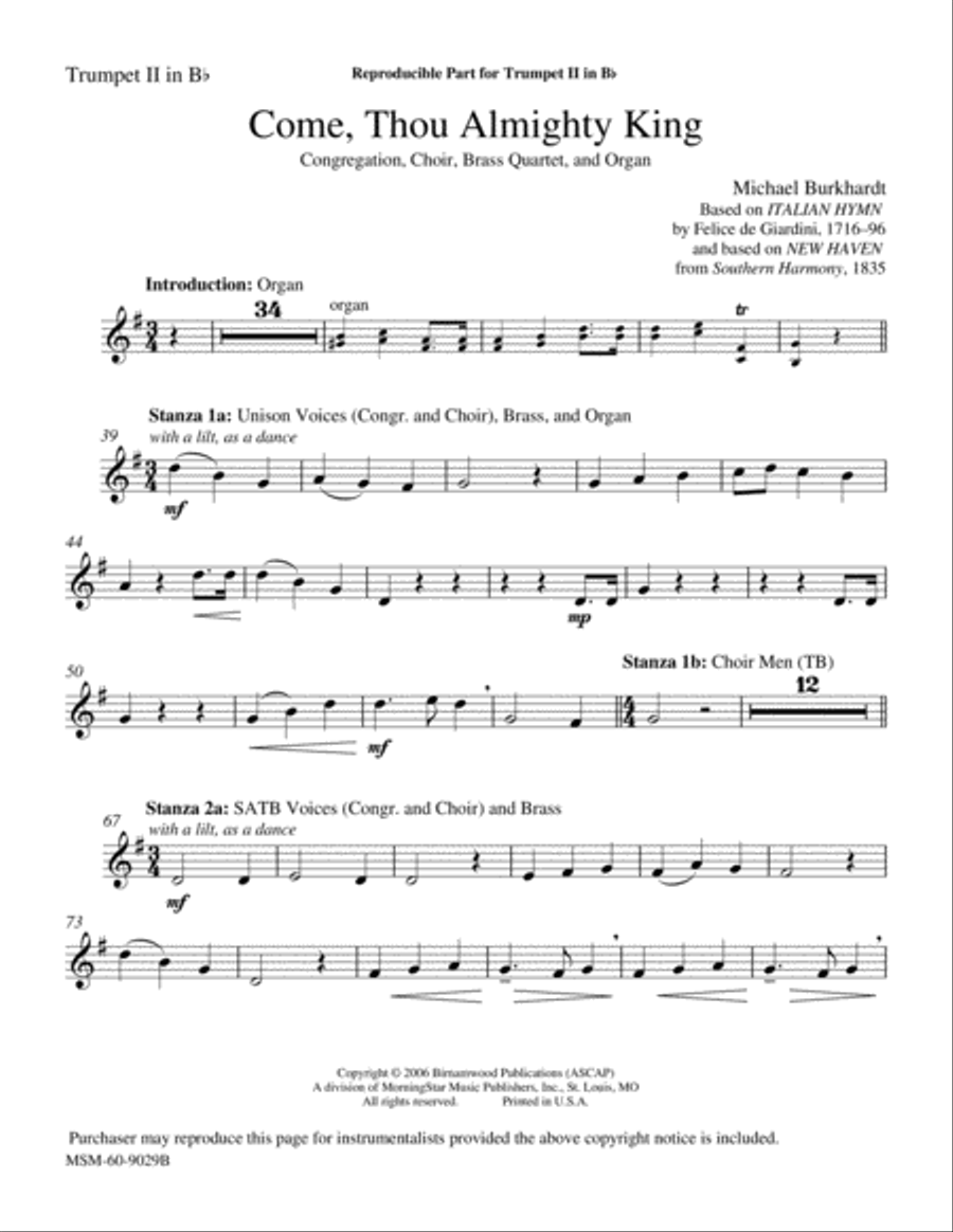 Come, Thou Almighty King Choir scores gallery preview page 5