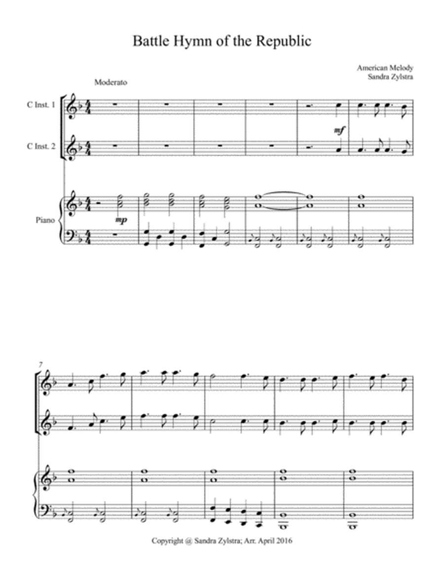 Battle Hymn of the Republic (treble C instrument duet) image number null