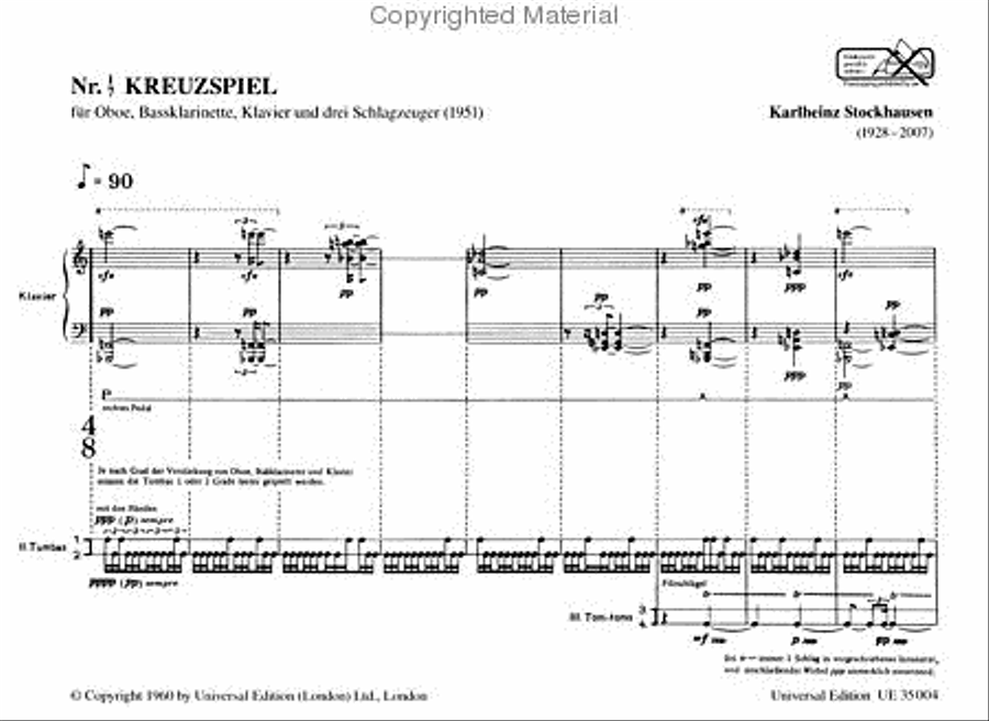 Kreuzspiel No. 1/7 Bass Clarinet scores gallery preview page 2