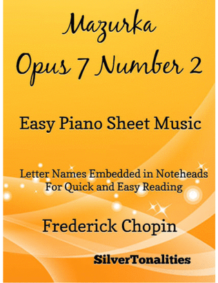 Book cover for Mazurka Opus 7 Number 2 Easy Piano Sheet Music