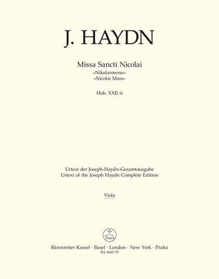 Book cover for Missa Sancti Nicolai Hob. XXII:6 'Nicolai Mass'