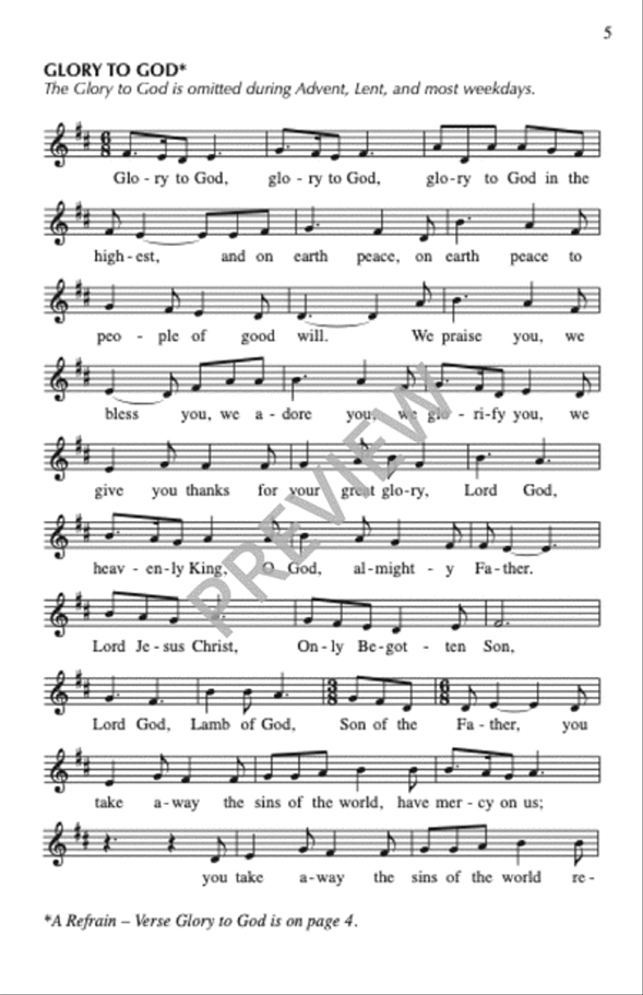 Mass of Joy and Peace, Tenth Anniversary edition - Assembly edition Unison Choir scores gallery preview page 6
