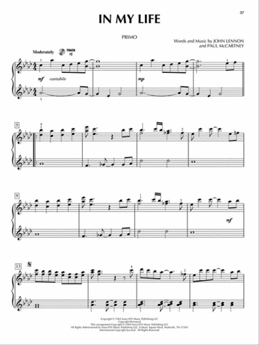 Lennon & McCartney Favorites 1 Piano, 4-Hands scores gallery preview page 4