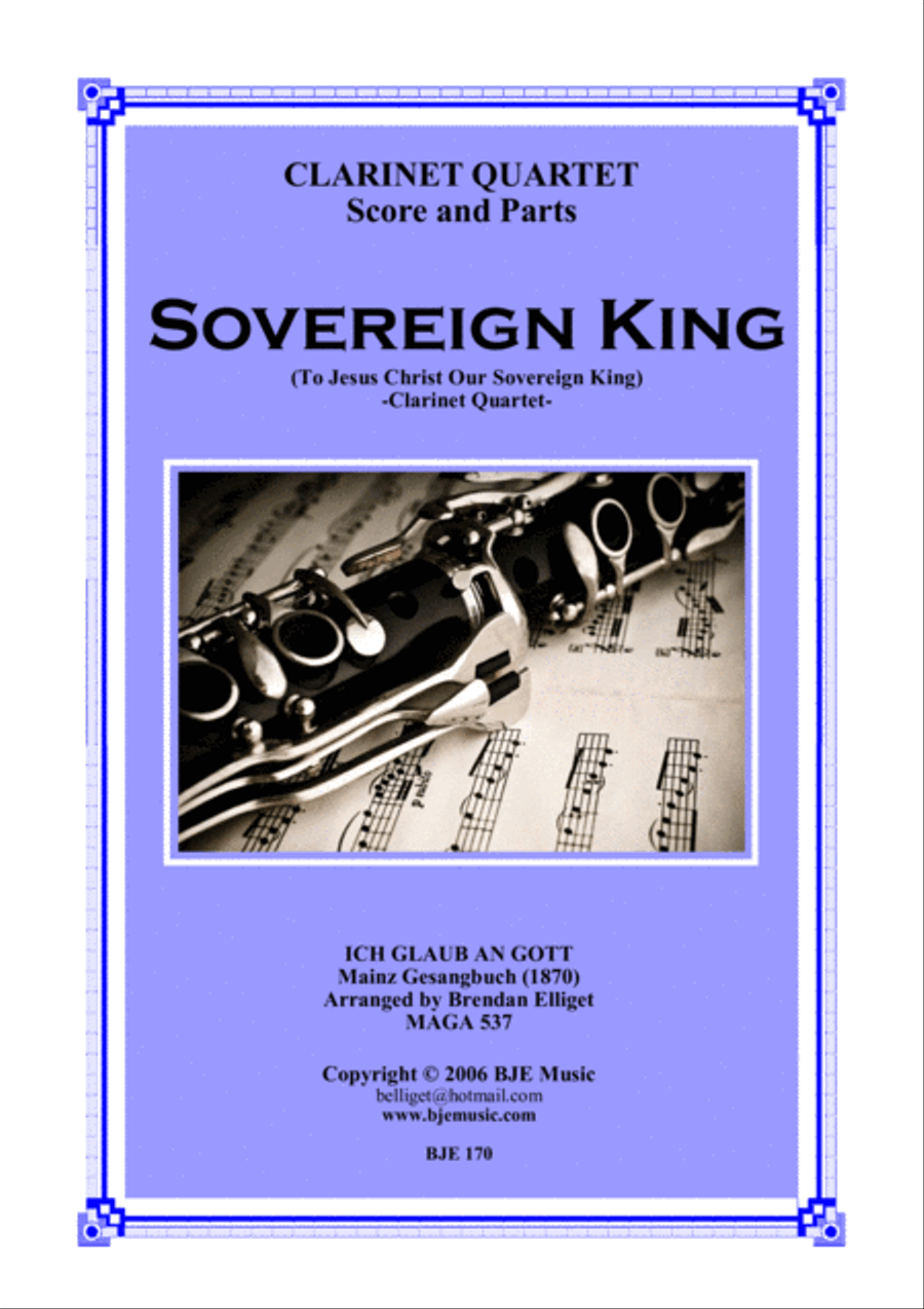 Sovereign King - Clarinet Quartet Score and Parts PDF Clarinet Quartet scores gallery preview page 1