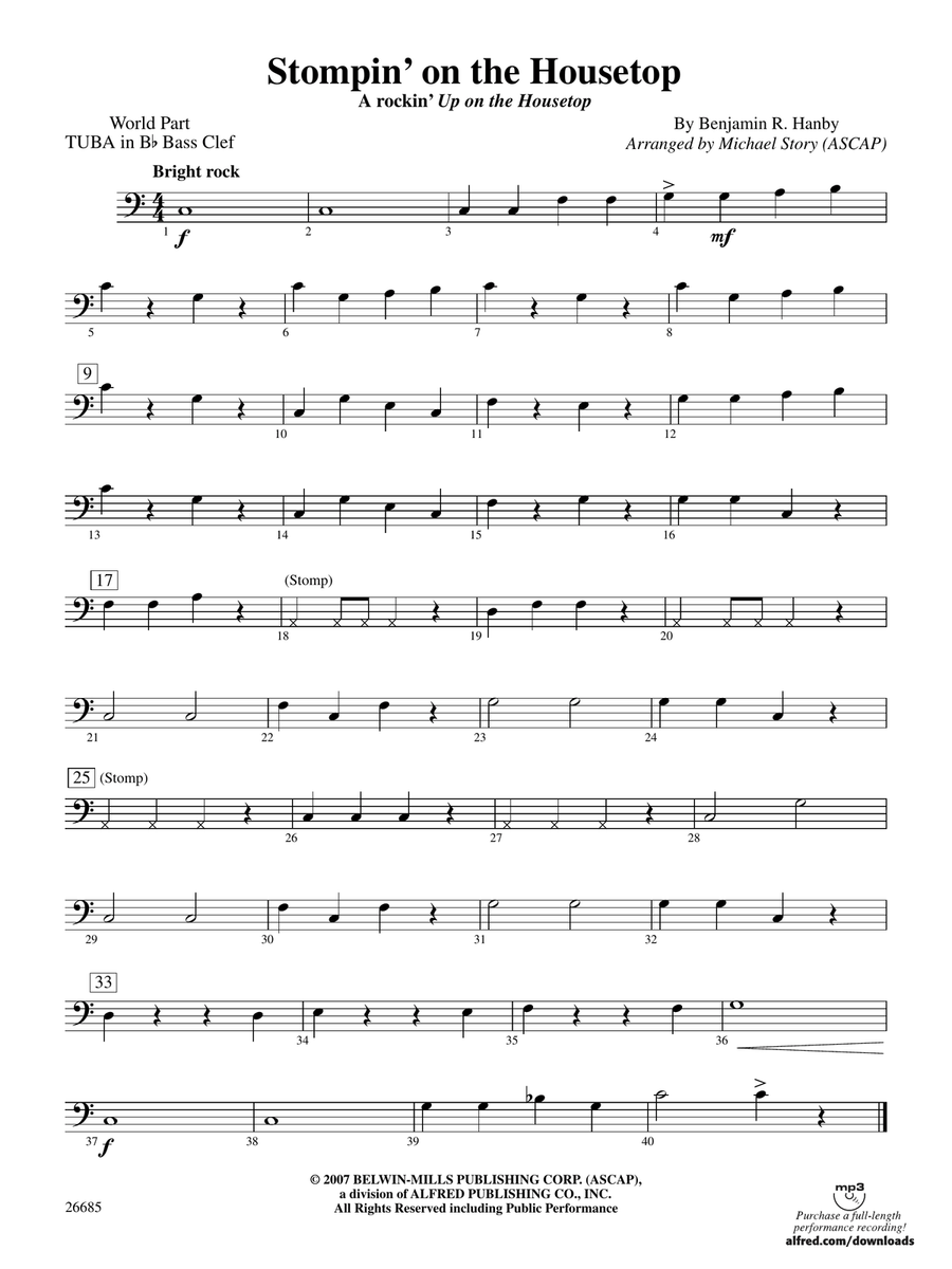 Stompin' on the Housetop: (World Part) B-flat Tuba B.C.