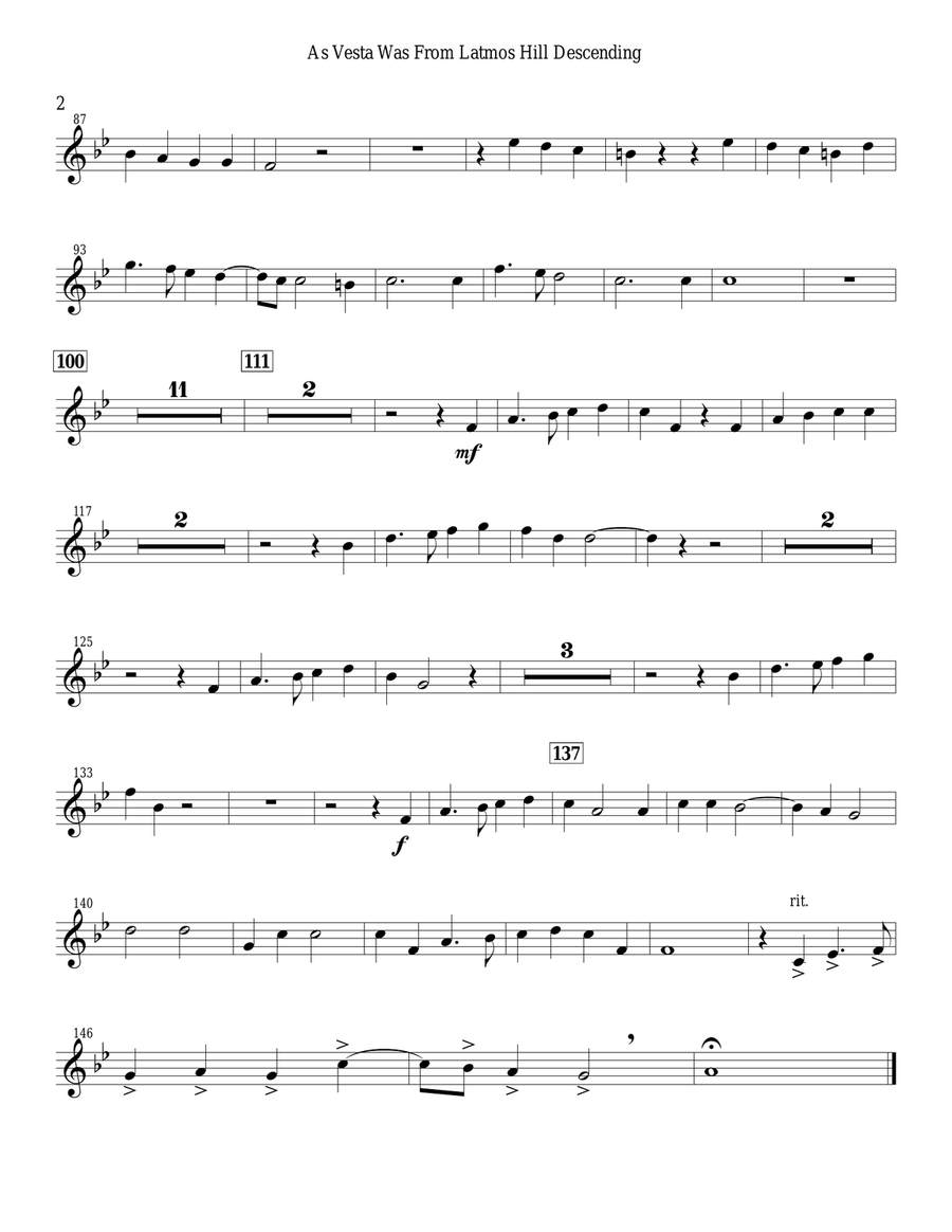 As Vesta Was From Latmos Hill Descending Concert Band scores gallery preview page 6