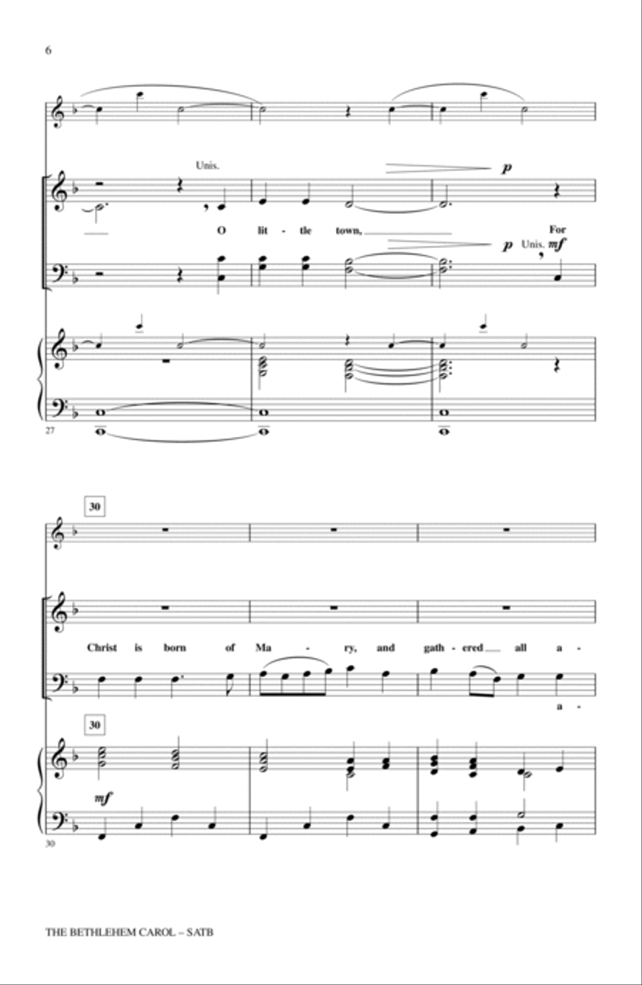 The Bethlehem Carol The Bethlehem Carol 4-Part scores gallery preview page 5