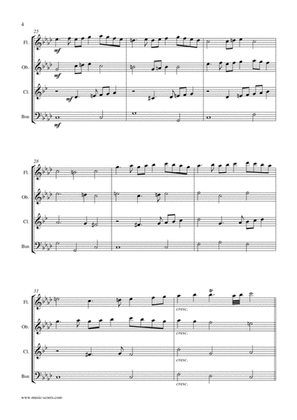 Festival Rondeau from Abdelazer - Wind Quartet - Flute, Oboe, Clarinet & Bassoon image number null