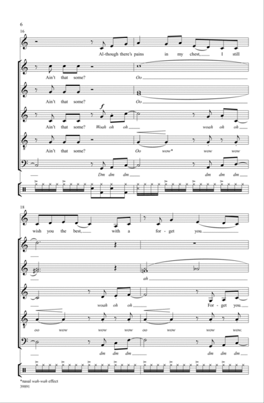 Forget You A Cappella scores gallery preview page 5