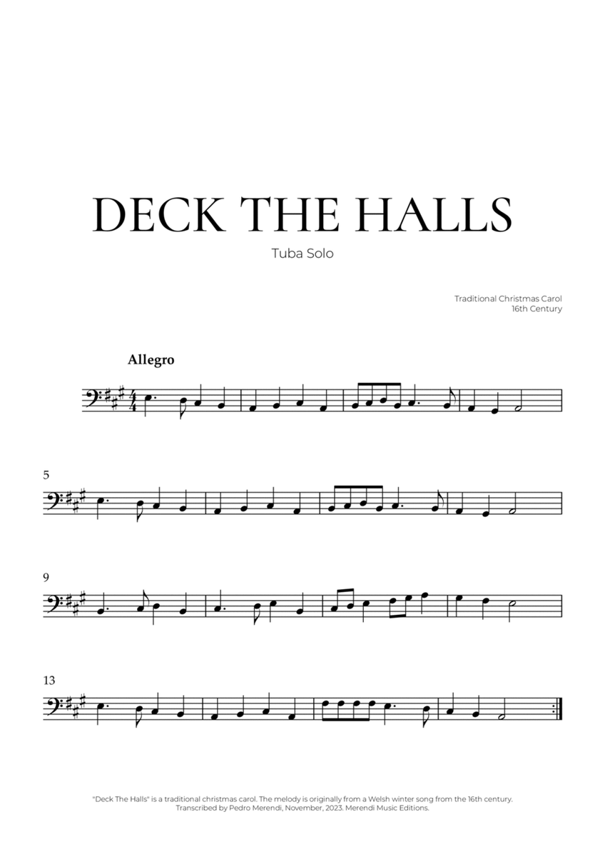 Deck The Halls (Tuba Solo) - Christmas Carol image number null