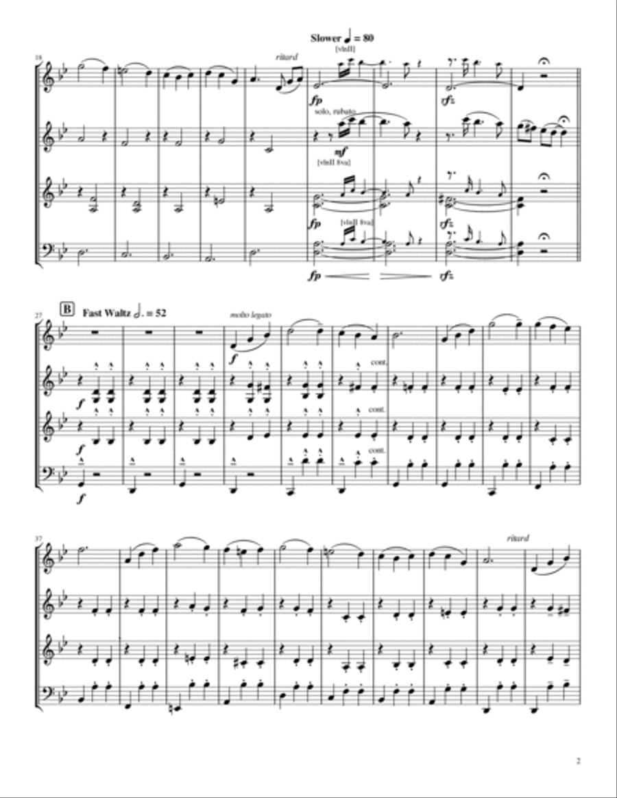 Merry-go-round Of Life String Quartet scores gallery preview page 3