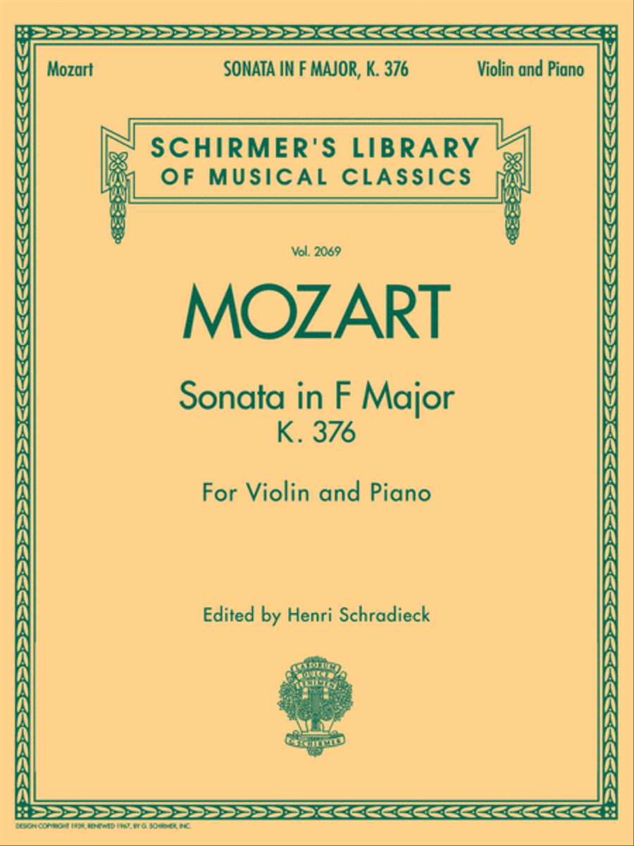 Sonata in F Major, K376 Violin Solo scores gallery preview page 1