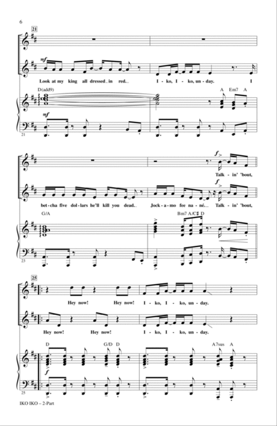 Iko Iko Iko Iko 2-Part scores gallery preview page 4