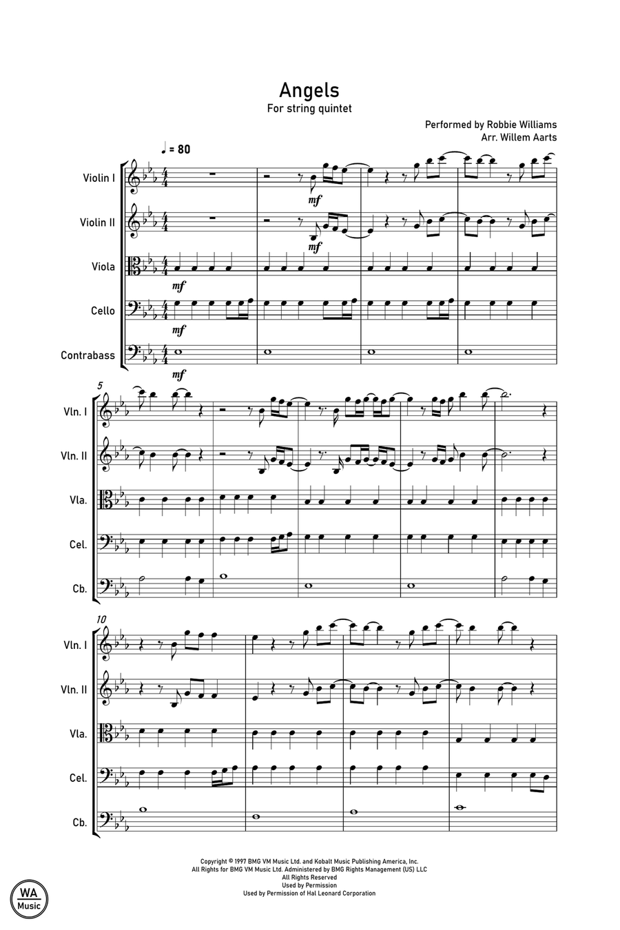 Angels String Quartet scores gallery preview page 1