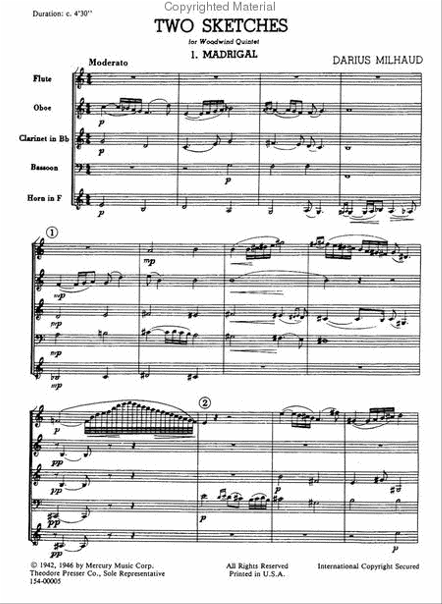 Two Sketches Two Sketches Woodwind Quintet scores gallery preview page 2