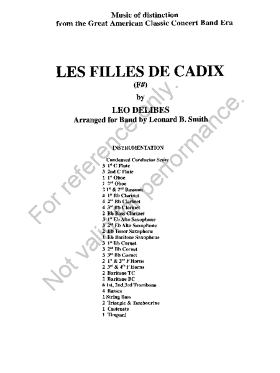 Les Filles de Cadix Concert Band scores gallery preview page 2