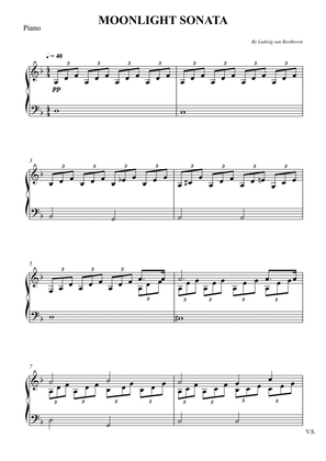 Book cover for Moonlight Sonata - Easy Piano