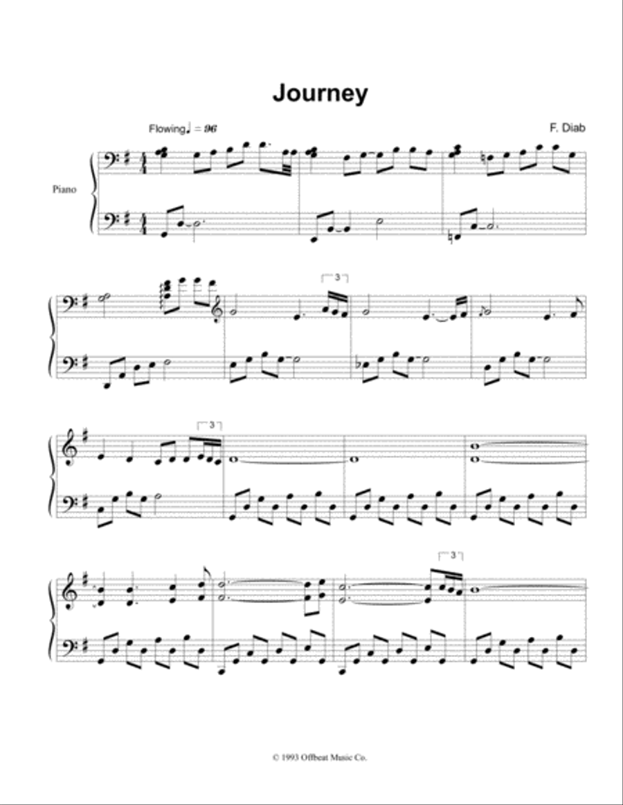 Journey Piano Solo scores gallery preview page 1